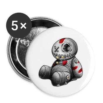 CHARIVARI Puppe - Buttons klein 25 mm (5er Pack) - Weiß - Vorne