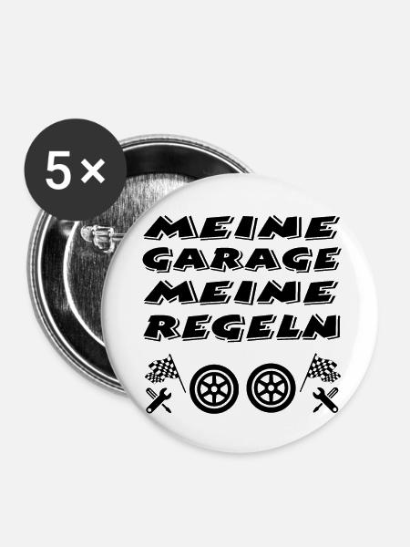 Garage - Buttons klein 25 mm (5er Pack) - Weiß