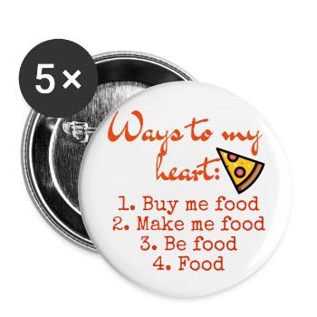I love clothes / Ways to my heart - Buttons small 1''/25 mm (5-pack) - white - Front