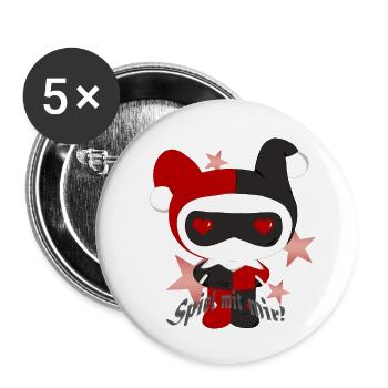 Harlekin - Buttons klein 25 mm (5er Pack) - Weiß - Vorne