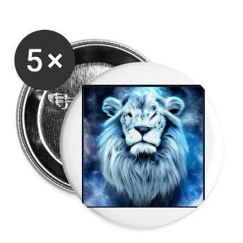 SURREAL LION 1 - Buttons small 1''/25 mm (5-pack) - white - Front