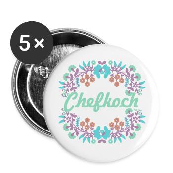 ungarische blumen,chefkoch,blumen,floral,blumen - Buttons klein 25 mm (5er Pack) - Weiß - Vorne
