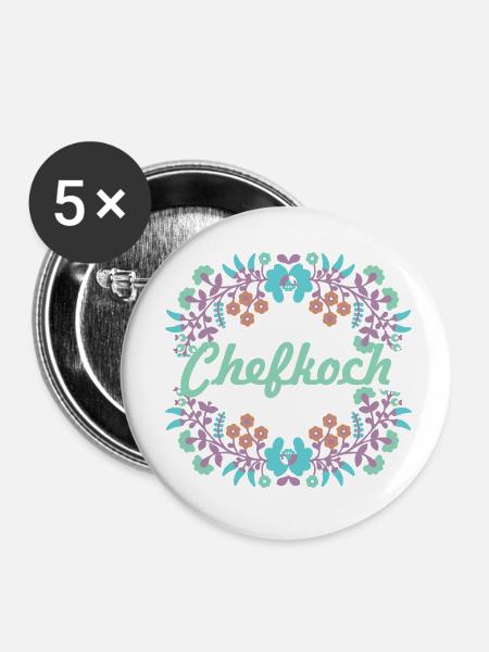 ungarische blumen,chefkoch,blumen,floral,blumen - Buttons klein 25 mm (5er Pack) - Weiß