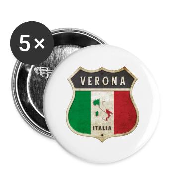 Verona Italien Wappen Flaggen Design - Buttons klein 25 mm (5er Pack) - Weiß - Vorne