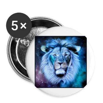 SURREAL LION 3 - Buttons small 1''/25 mm (5-pack) - white - Front