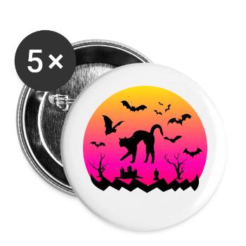 Sunset Cemetery - Halloween - Buttons klein 25 mm (5er Pack) - Weiß - Vorne
