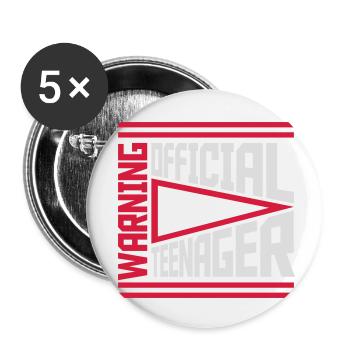 warning official teenager Zitat - Buttons klein 25 mm (5er Pack) - Weiß - Vorne