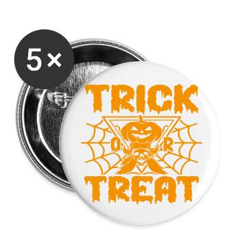 Trick or Treat - Buttons small 1''/25 mm (5-pack) - white - Front