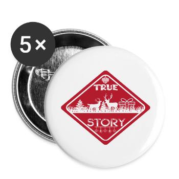 True Story - Buttons small 1''/25 mm (5-pack) - white - Front