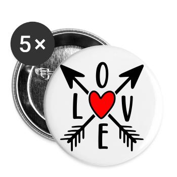 Love - Buttons klein 25 mm (5er Pack) - Weiß - Vorne