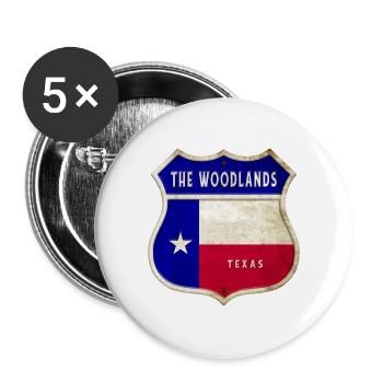 The Woodlands Texas Crest Flag Design - Buttons small 1''/25 mm (5-pack) - white - Front