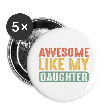 Fête des Pères - Lot de 5 petits badges (25 mm) - blanc - Devant