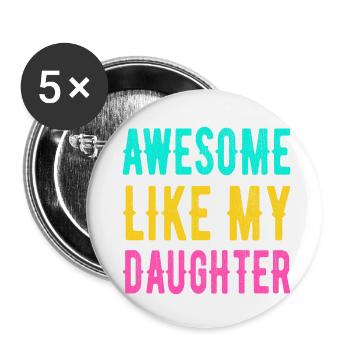 Father's Day - Buttons small 1''/25 mm (5-pack) - white - Front