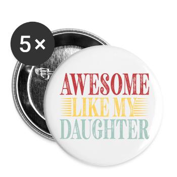 Father's Day - Buttons small 1''/25 mm (5-pack) - white - Front