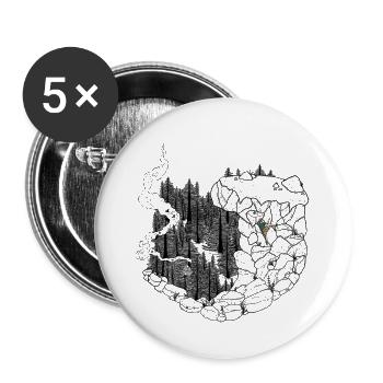 Boulder in nature - Buttons small 1''/25 mm (5-pack) - white - Front