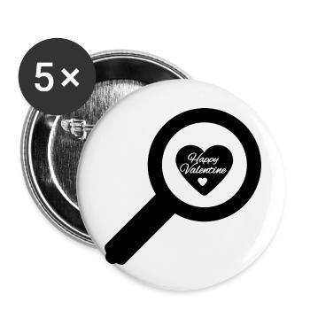 LIEBE IST LEBEN - Buttons klein 25 mm (5er Pack) - Weiß - Vorne