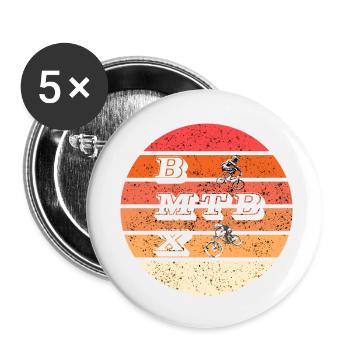 MTB BMX Vintage BMX MTB - Buttons klein 25 mm (5er Pack) - Weiß - Vorne