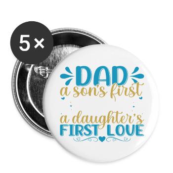 DAD HERO LOVE | Father's Day Father's Day - Buttons small 1''/25 mm (5-pack) - white - Front