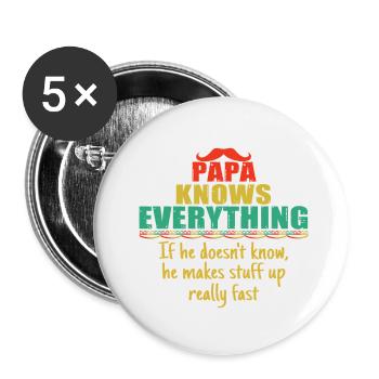 Daddy Dad Gift Dad Dad's Day Birthday - Buttons small 1''/25 mm (5-pack) - white - Front