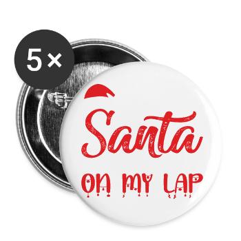 7 Je ne suis pas le père Noël mais tu peux toujours t’asseoir sur mes genoux - Lot de 5 petits badges (25 mm) - blanc - Devant
