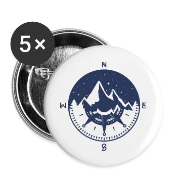 Explorez la nature - Lot de 5 petits badges (25 mm) - blanc - Devant