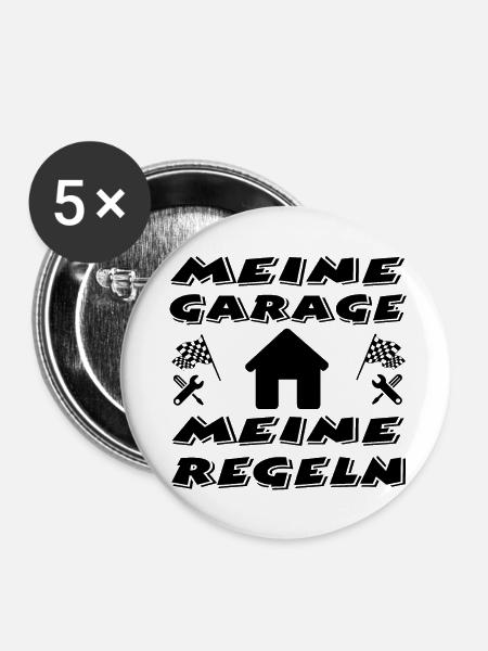 Garage - Buttons klein 25 mm (5er Pack) - Weiß