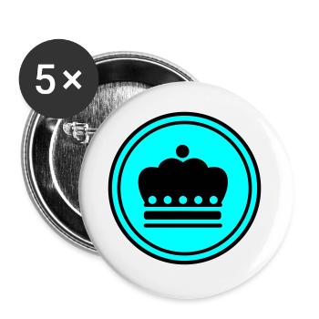 Icône de couronne - Lot de 5 petits badges (25 mm) - blanc - Devant