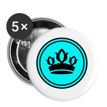 Silhouette de la couronne - Lot de 5 petits badges (25 mm) - blanc - Devant