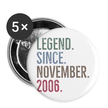 Legend Since November 2006 - Buttons small 1''/25 mm (5-pack) - white - Front