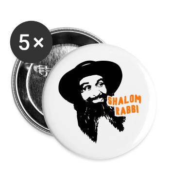 Shalom Rabbi Louis de Funès - Lot de 5 petits badges (25 mm) - blanc - Devant