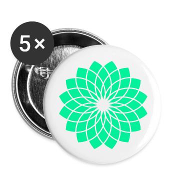 Emerald Lotus - Buttons small 1''/25 mm (5-pack) - white - Front