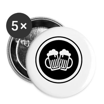 Beer glass symbol - Buttons small 1''/25 mm (5-pack) - white - Front