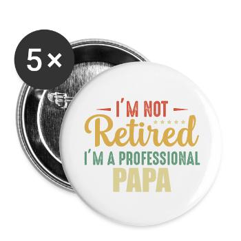 Fête des Pères - Lot de 5 petits badges (25 mm) - blanc - Devant