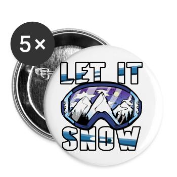 Winter sports Skiing - Buttons small 1''/25 mm (5-pack) - white - Front