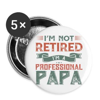 Fête des Pères - Lot de 5 petits badges (25 mm) - blanc - Devant