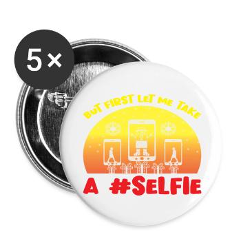 But first let me take a #Selfie - Buttons klein 25 mm (5er Pack) - Weiß - Vorne