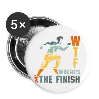 WTF Where´s the Finish - Buttons klein 25 mm (5er Pack) - Weiß - Vorne