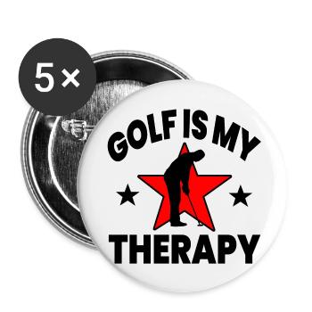 Golfe - Lot de 5 petits badges (25 mm) - blanc - Devant