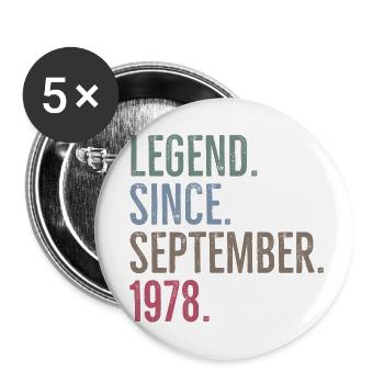 Legend Since September 1978 - Buttons small 1''/25 mm (5-pack) - white - Front