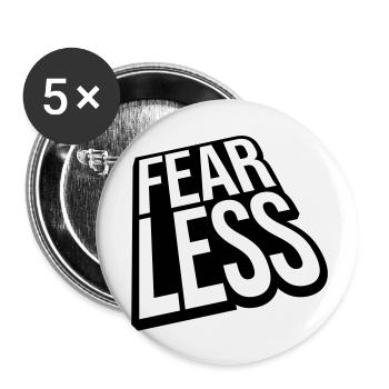 fearless Text Quote Design - Buttons small 1''/25 mm (5-pack) - white - Front