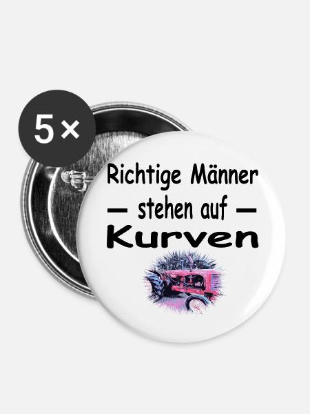 Traktor - Buttons klein 25 mm (5er Pack) - Weiß