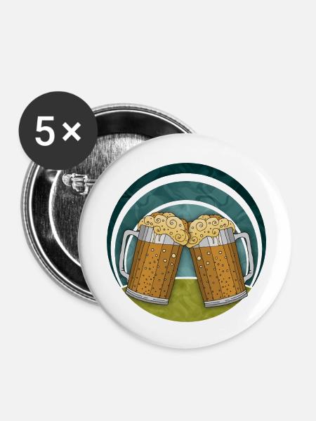 Pints - Buttons klein 25 mm (5er Pack) - Weiß