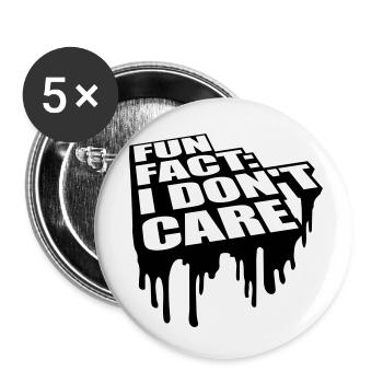 I dont care fact - Buttons klein 25 mm (5er Pack) - Weiß - Vorne