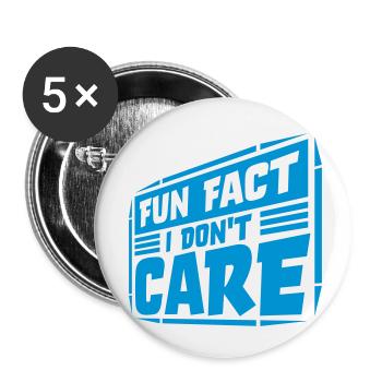 I dont care fact - Buttons klein 25 mm (5er Pack) - Weiß - Vorne