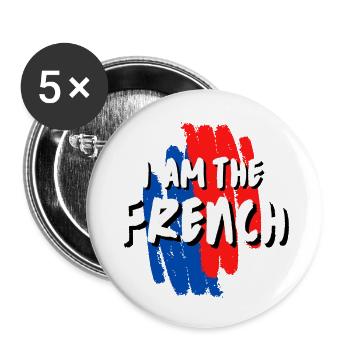 I AM THE FRENCH - Lot de 5 petits badges (25 mm) - blanc - Devant