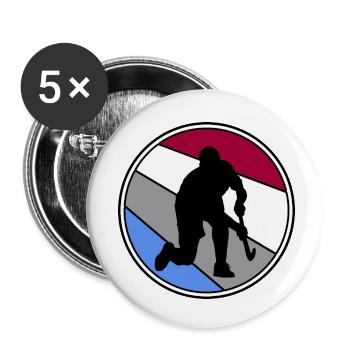 Hockey field hockey Hockey player "short corner" - Buttons small 1''/25 mm (5-pack) - white - Front