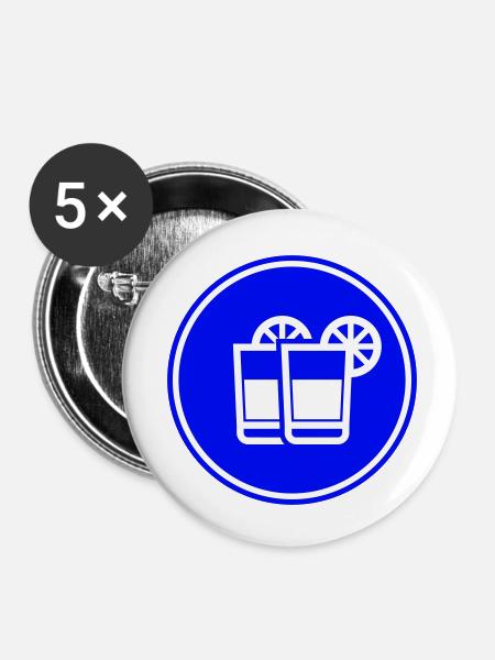 Cocktail Icon - Buttons klein 25 mm (5er Pack) - Weiß