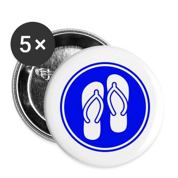 Flip-flops icon - Buttons small 1''/25 mm (5-pack) - white - Front