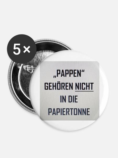Pappen - Buttons klein 25 mm (5er Pack) - Weiß