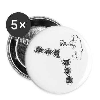 Technicien de laboratoire en chimie Technicien en chimie Professeur de chimie Chimiste - Lot de 5 petits badges (25 mm) - blanc - Devant